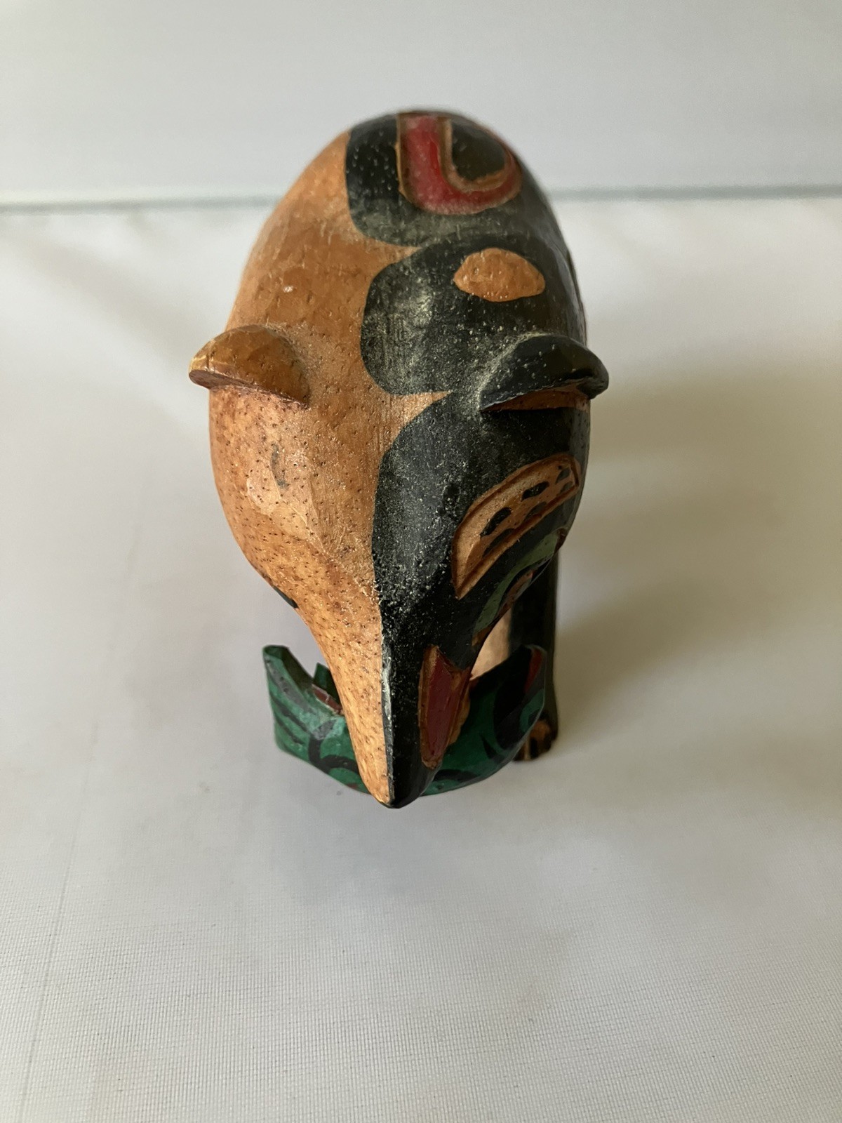 Pacific Northwest Salish Bear with Fish Carving First Nation Tribal Art