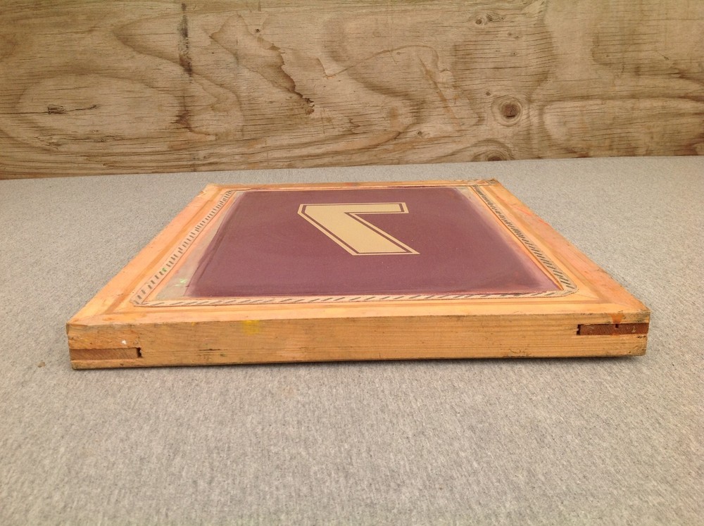 Vintage Silk Screen Printing "7" Wood Frame
