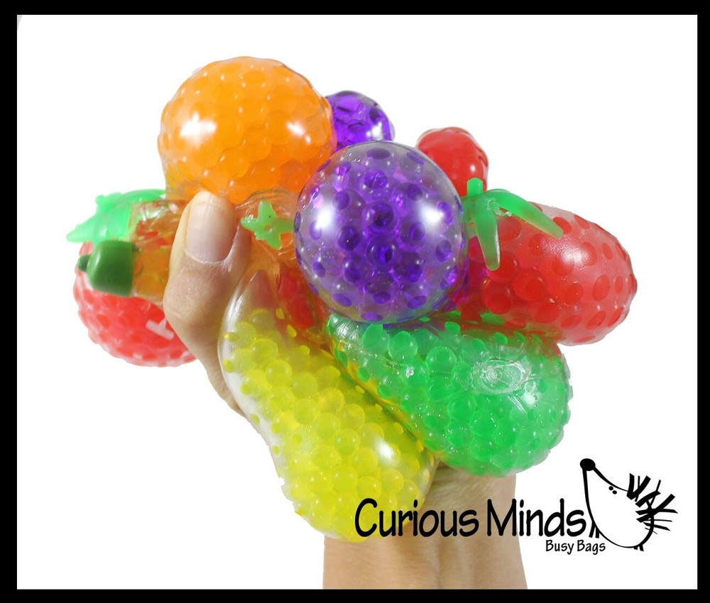 6 Fruit Squeezy Bead Filled Squeeze Stress Ball
