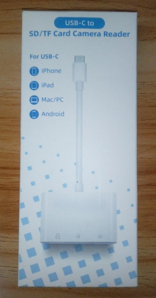 Lightning to SD/TF Card Camera Reader Adapter for iPhone/iPad – New