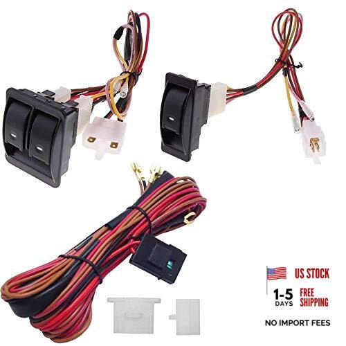 12V Universal Power Window Switch Kit, Wiring Harness kit for 2 Door