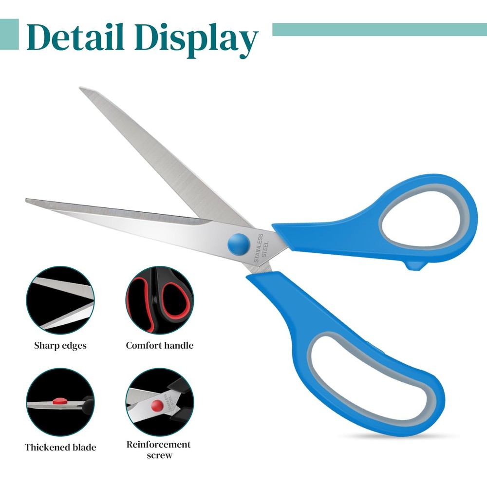 Xnluothsk 6 Packs Sewing Craft Scissors Bulk,8" Multipurpose Heavy Duty Sharp Sc