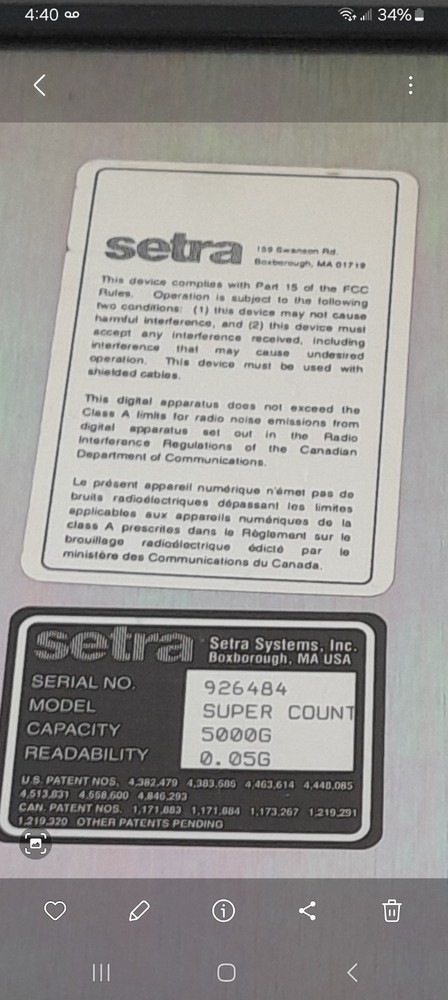 Setra Super Count High Resolution Counting Scale Black Digital Display (2.5kg)