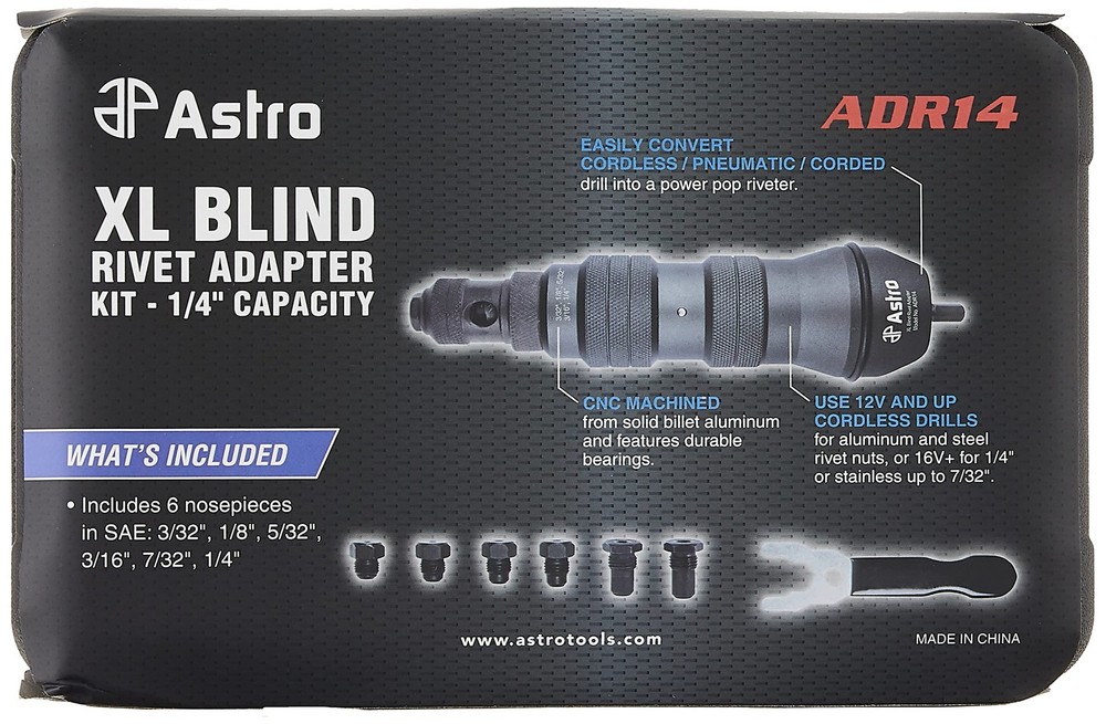 ADR14 XL Blind Rivet Adapter Kit - 1/4" Capacity
