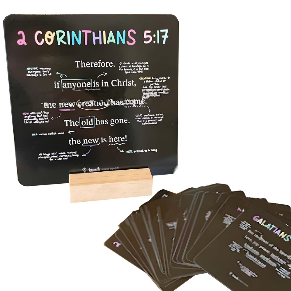 52 Scripture Cards with Stand - Weekly Bible Verses for Memory, Daily Devotio...