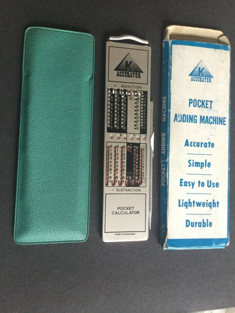 K ACCURATOR. POCKET ADDING MACHINE EXCELLENT CONDITION