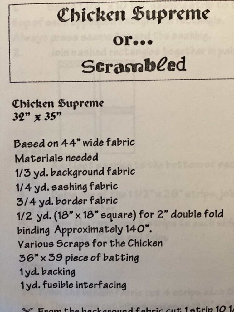 PATTERN Chicken Quilt Chicken Quilt Wall Hanging NEW Moonglow Patterns & Designs