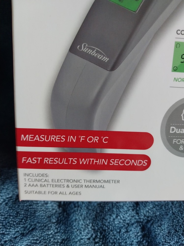 Sunbeam Infrared No Touch Dual Usage Forehead-or-Ear Thermometer