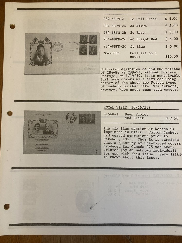 Photo Cachet Catalog, Fulton Covers By Borges And Finger 1st Ed #045