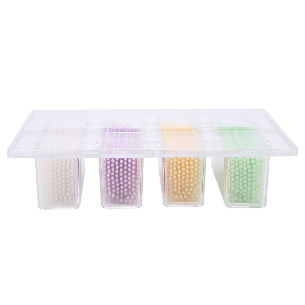 Dental Set Applicator Tip Dispenser Container 400 Pcs Micro Brush Press Type