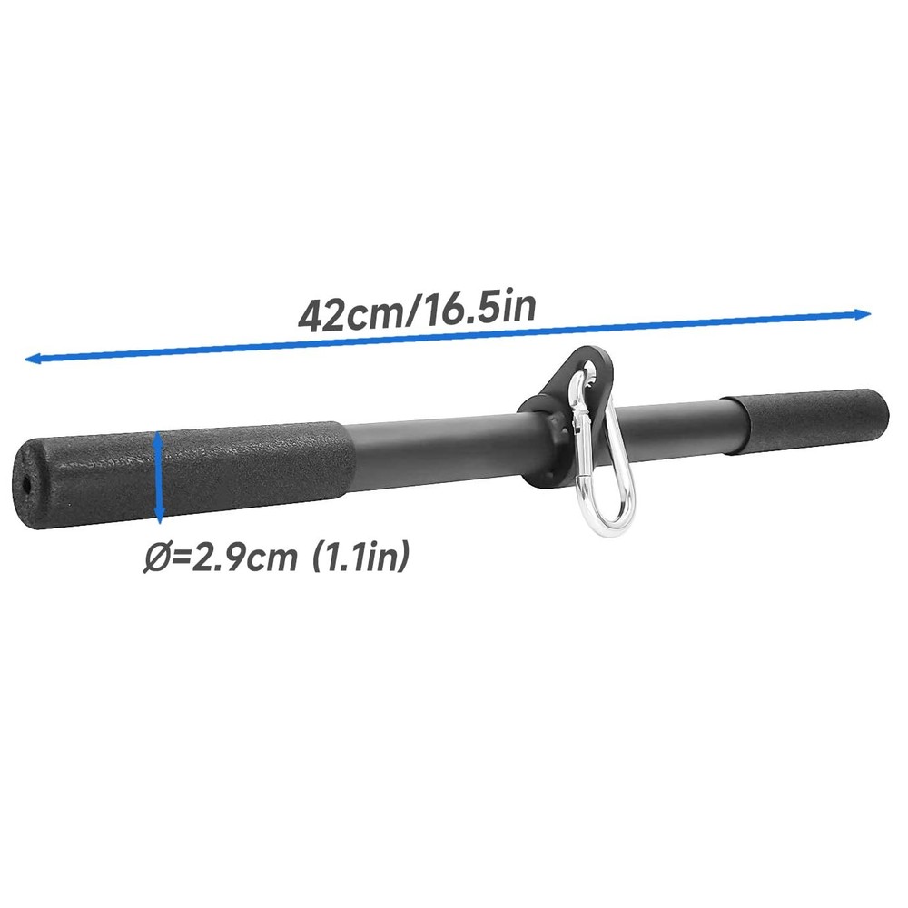 Zepofit Pulldown Straight Bar for Cable Machine - 42cm Pull Down Bars Rowing ...