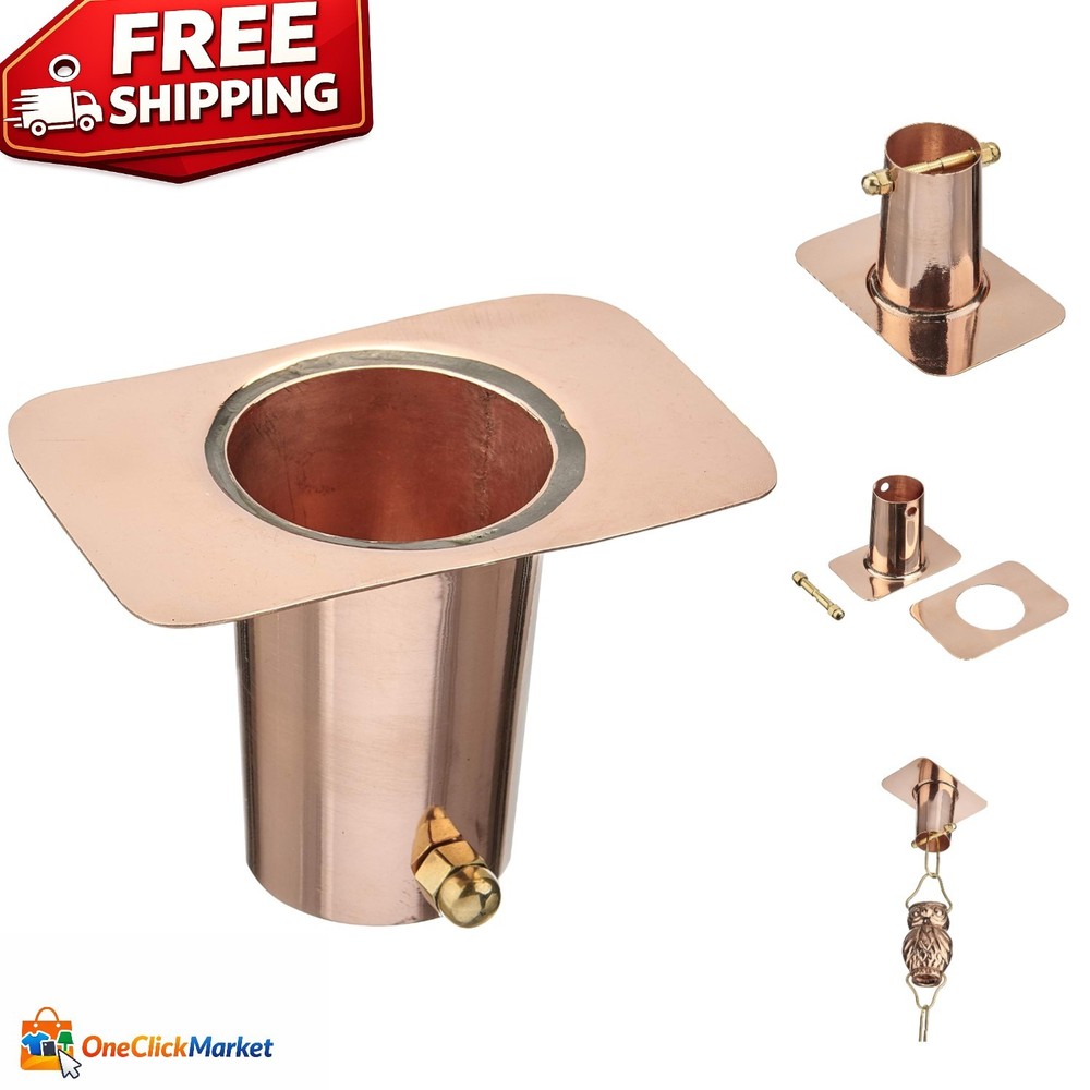 Universal Copper Gutter Clip Funnel - Quick Install Rain Chain Adapter
