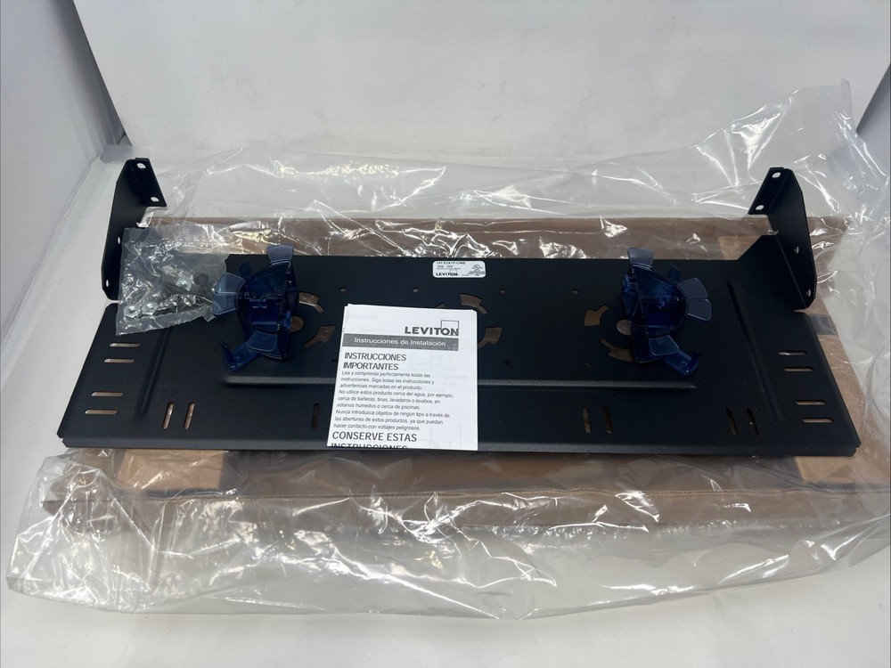 Leviton 002-E2X1F-CMB Flat Panel Rear Cable Manager, Black, 40078477619412