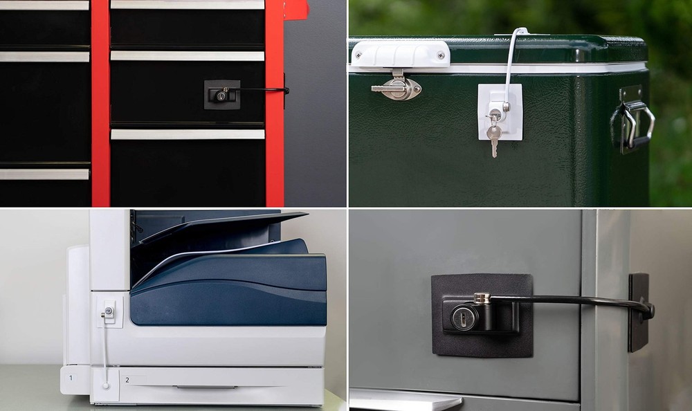 Premium Refrigerator Lock with Built-in Keyed Lock White