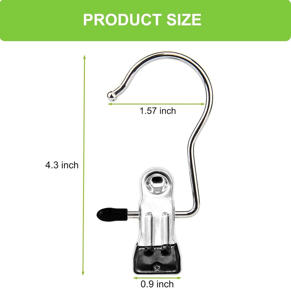 Boot Hangers Clips, 16 Pack Laundry Hooks Hanging Clips 16 PACK, Black