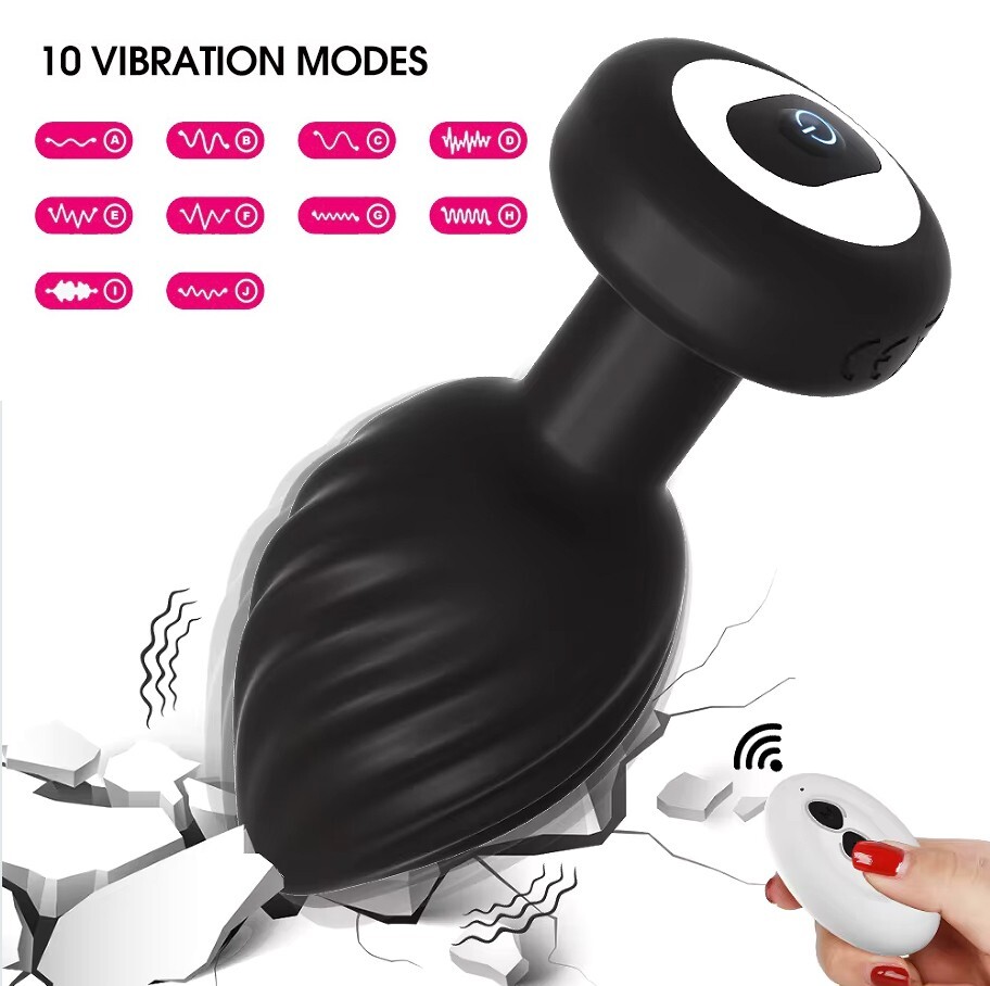 Remote Control Anal Plug Vibrator, 10 Modes Vibrating Butt Plug, Small Butt Plug