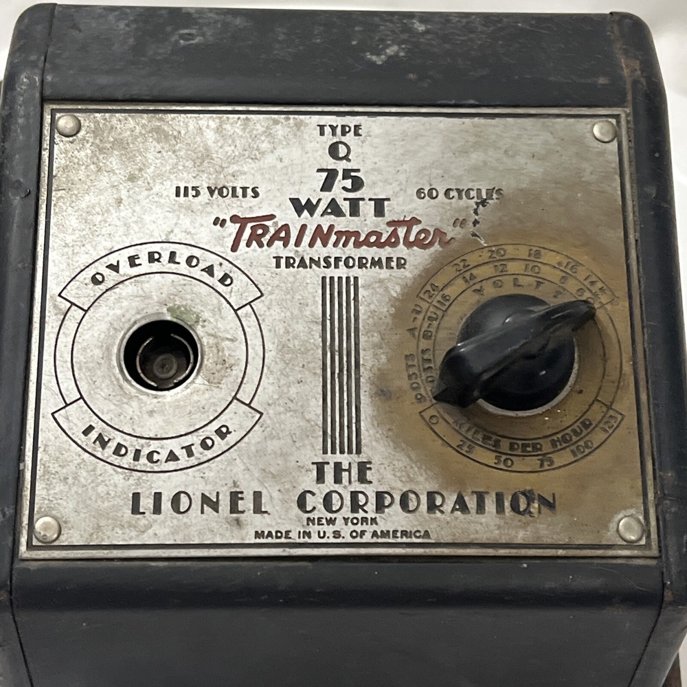 LIONEL TRAIN MASTER TRANSFORMER TYPE Q 75 WATTS UNTESTED
