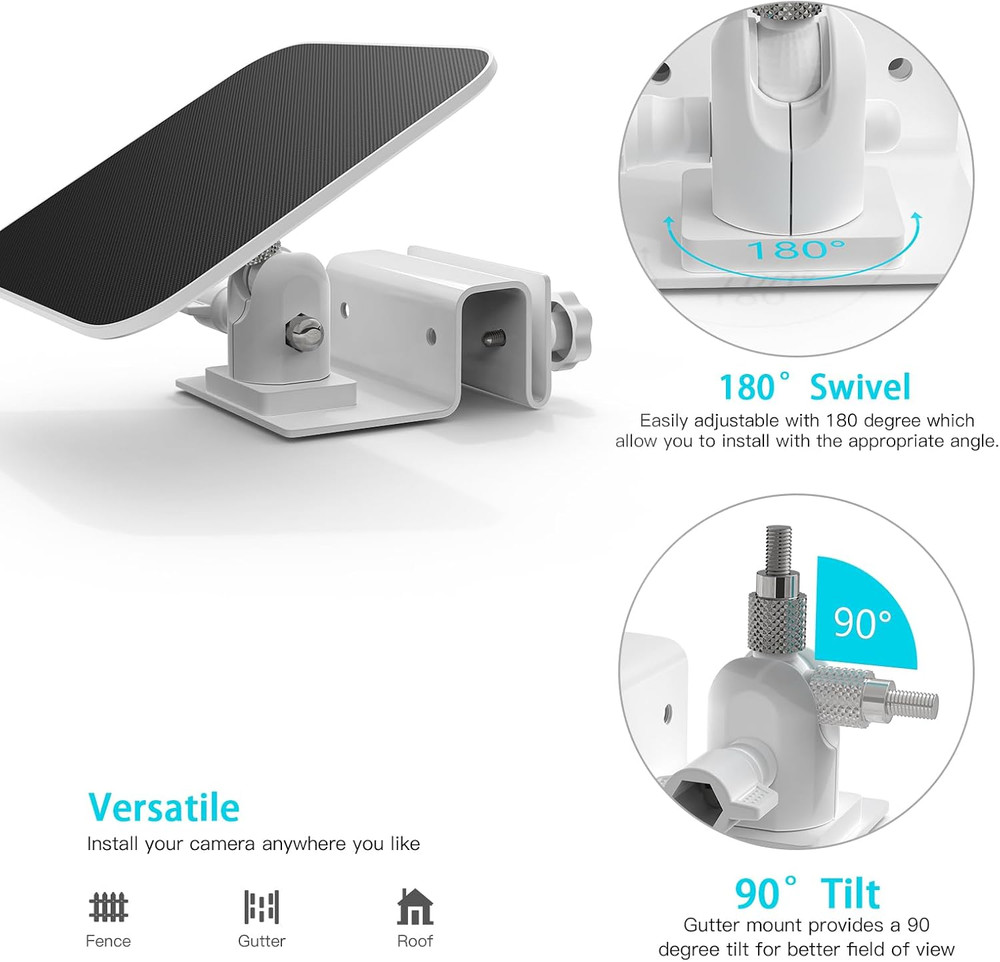 Outdoor Gutter Mount Compatible with Eufy Security 4G LTE Cam S330/Solocam E30/S