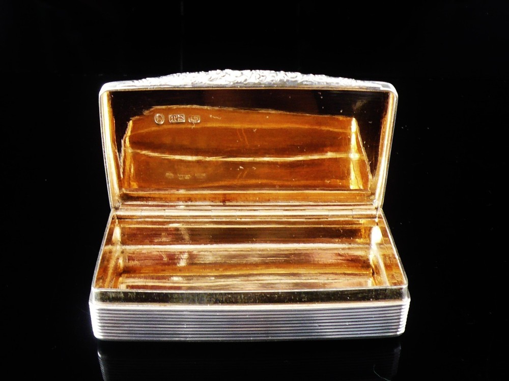Immaculate Sterling Silver Snuff Box, Hallmarked Birmingham 1836
