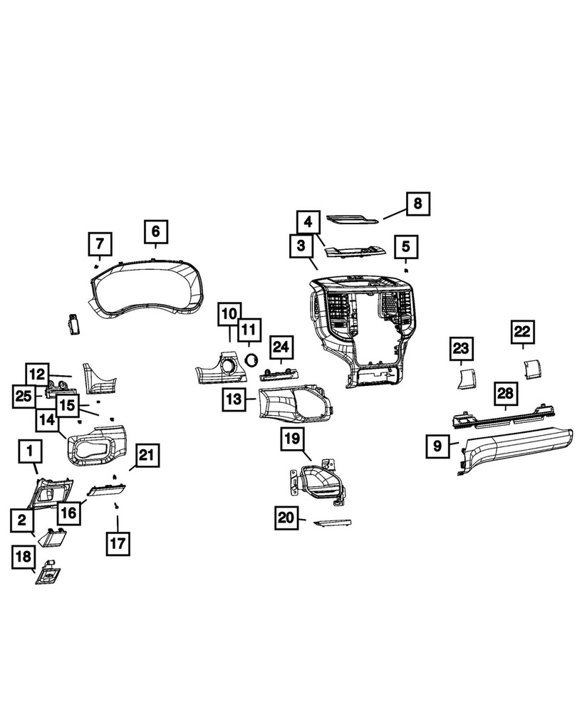 Genuine Mopar Instrument Panel Bin 68462979AA