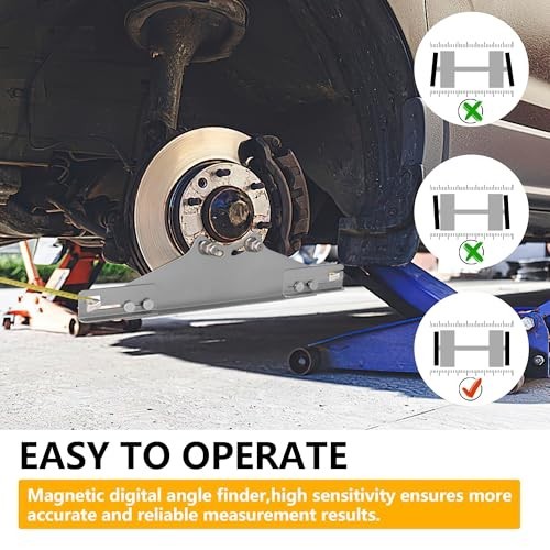 Toe Alignment Tool with 2 Tape Measures & Digital Angle Finder for Accurate Whee