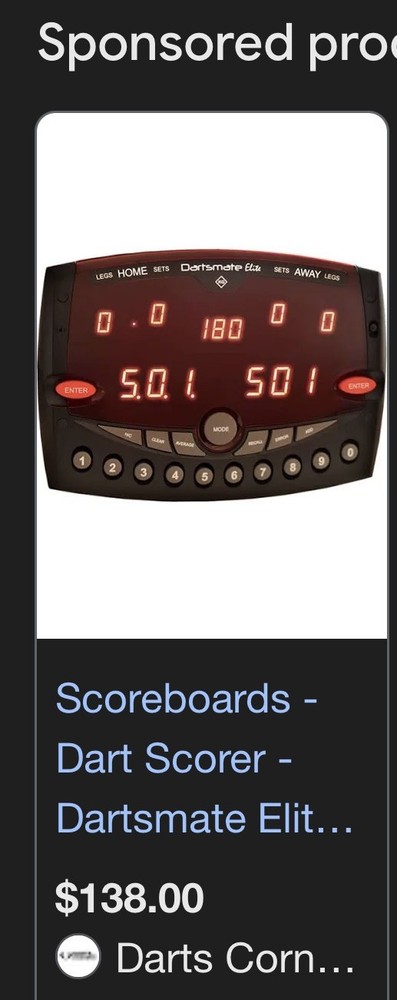 Dart Scorer Dartsmate Electronic Scoreboard
