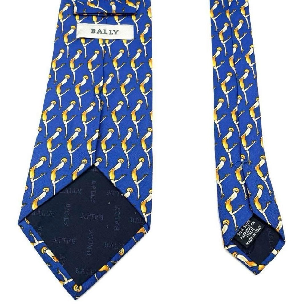 BALLY tie small pattern personality blue yellow
