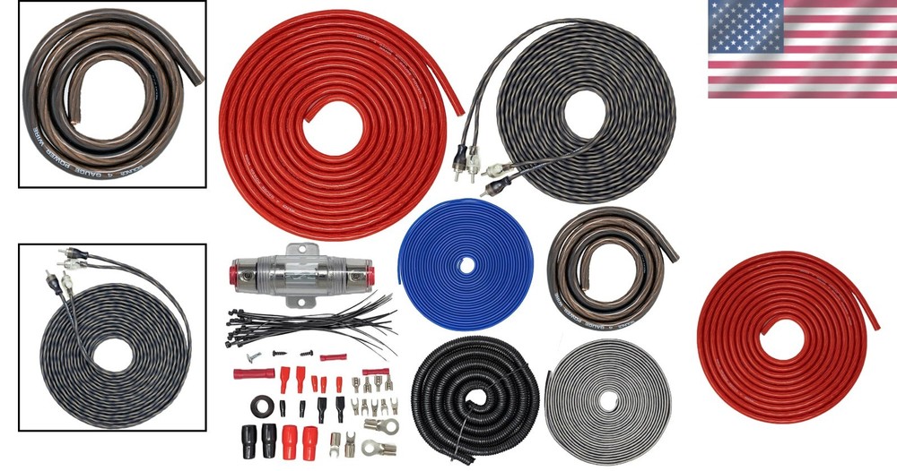 Complete 2500W 4 Gauge Amplifier Install Kit - Enhanced Performance Cables