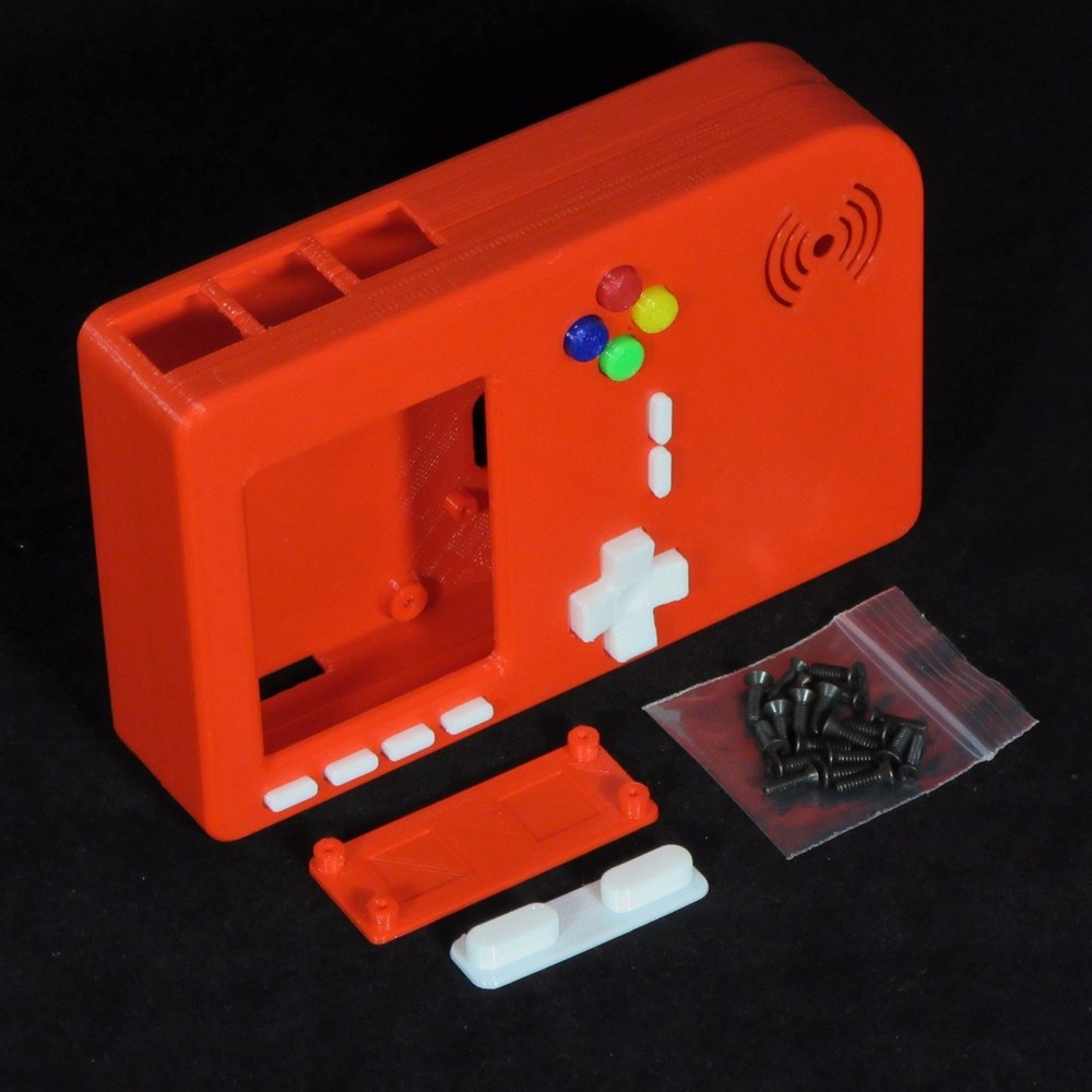 PiGRRL 2 Red Game Boy Case with Buttons & Screws for Raspberry Pi 2/3 Gameboy