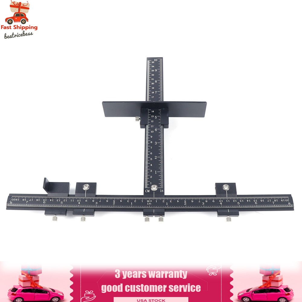 Adjustable Position Ruler Cabinet Hardware Installation Jig Woodworking Tools US
