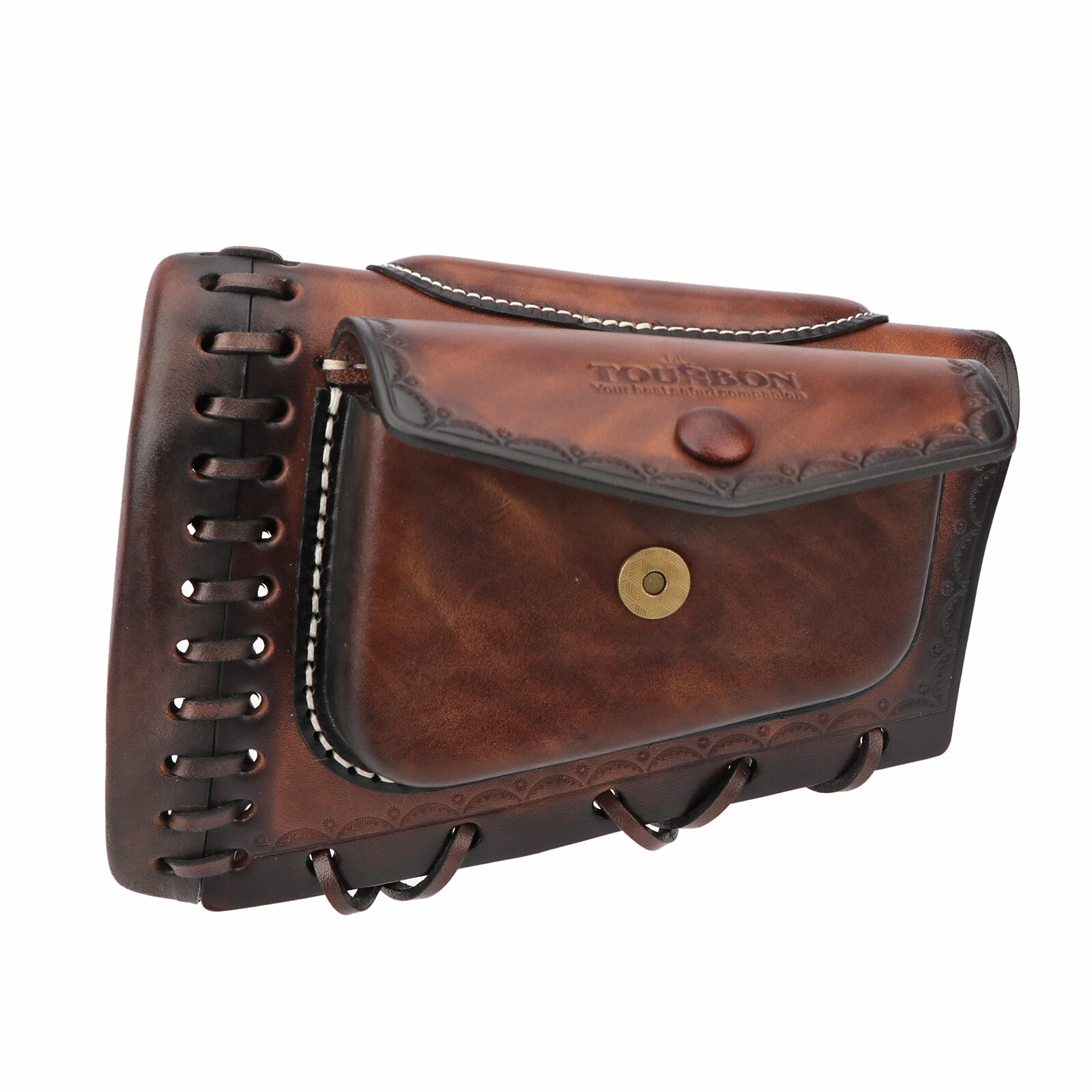 Tourbon Leather Slipon Recoil Pad Rifle Cheek Rest Riser Gun Buttstock Cover Bag