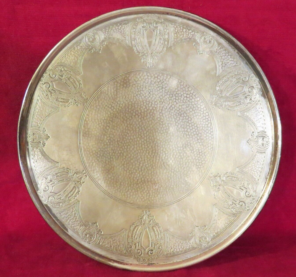 Vintage 1900's Benedict Manufacturing Heraldic Pattern Serving EPNS Plate