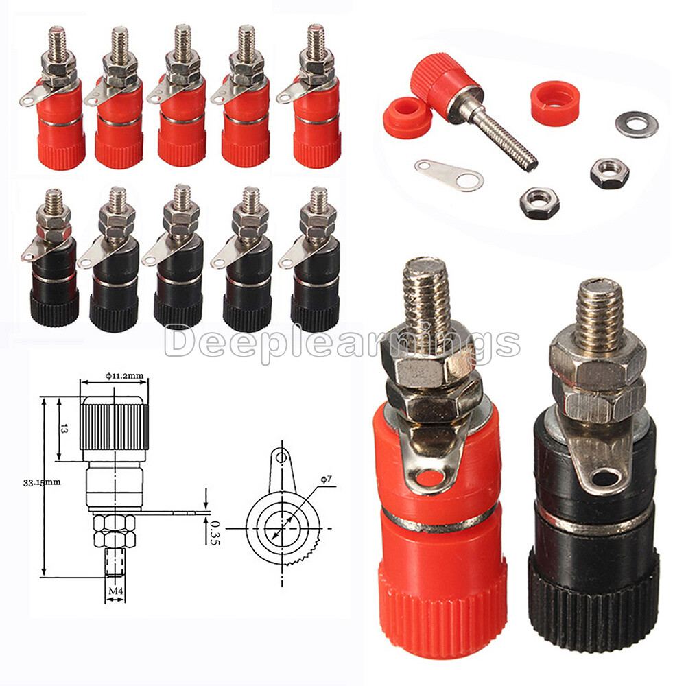 10PCS JS-910B 4mm Banana plug Jack socket Female Binding Post for Speaker Audio