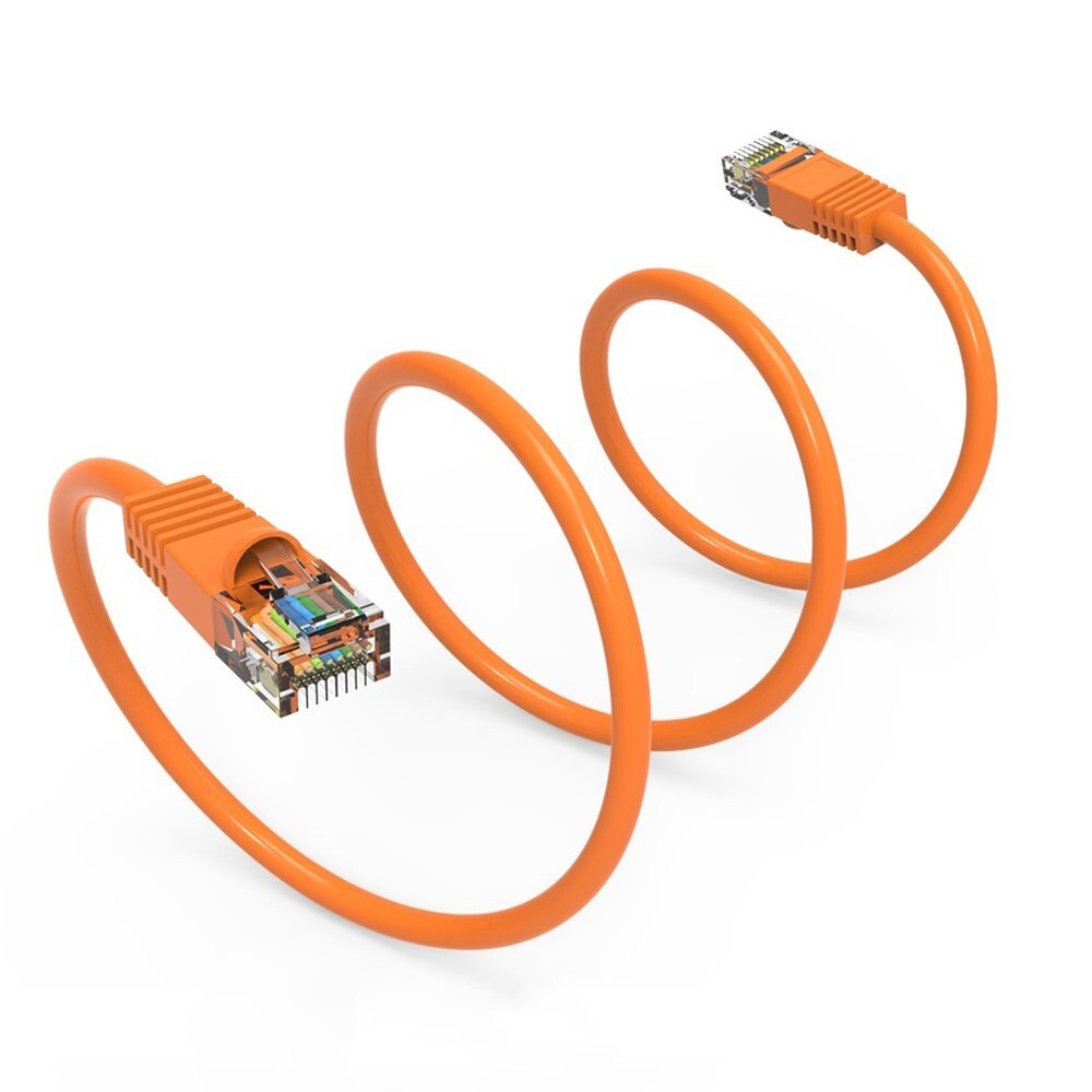 8Ft Cat5E RJ45 Network LAN Ethernet Modem UTP Snagless Patch Booted Cable Orange