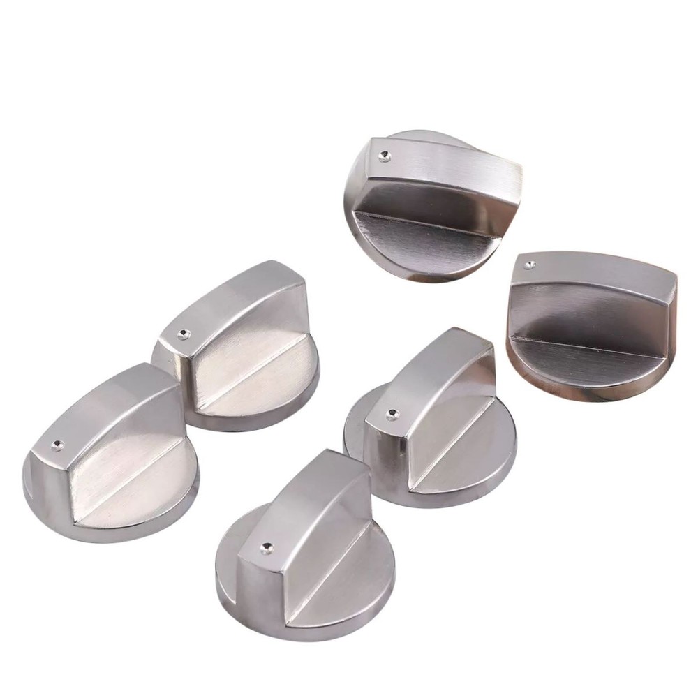 New 6pcs Universal Gas Stove Knobs Cooker Oven Kitchen Control Metal Replace