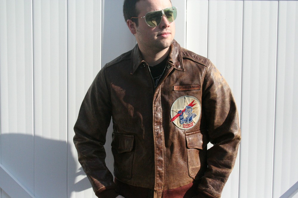 WWII Original A-2 Flight Jacket Size 40 Named 42nd Fighter Squadron