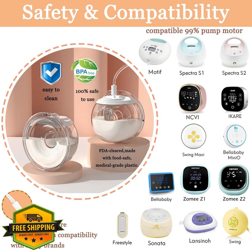 Wearable Milk Collection Cups 24mm 2 Pcs Compatible