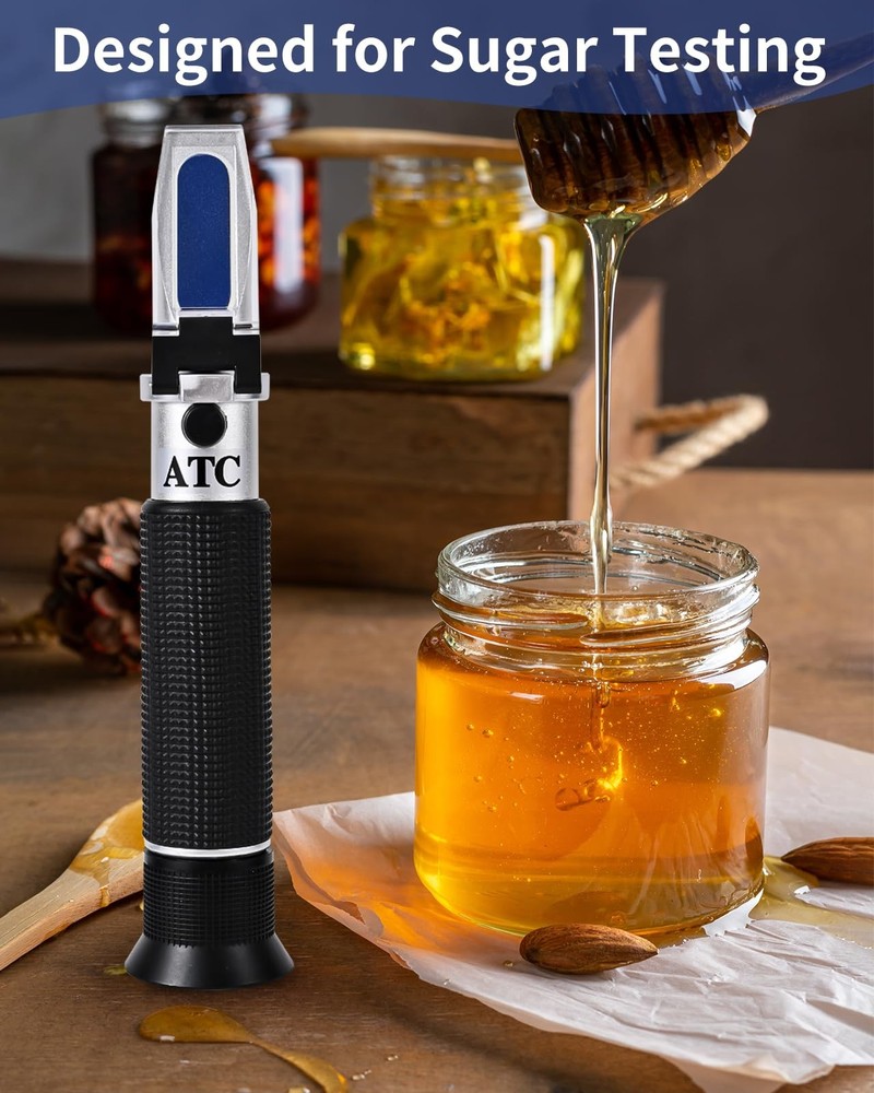 Brix Refractometer 0-90%, Meter with ATC, Accurate...
