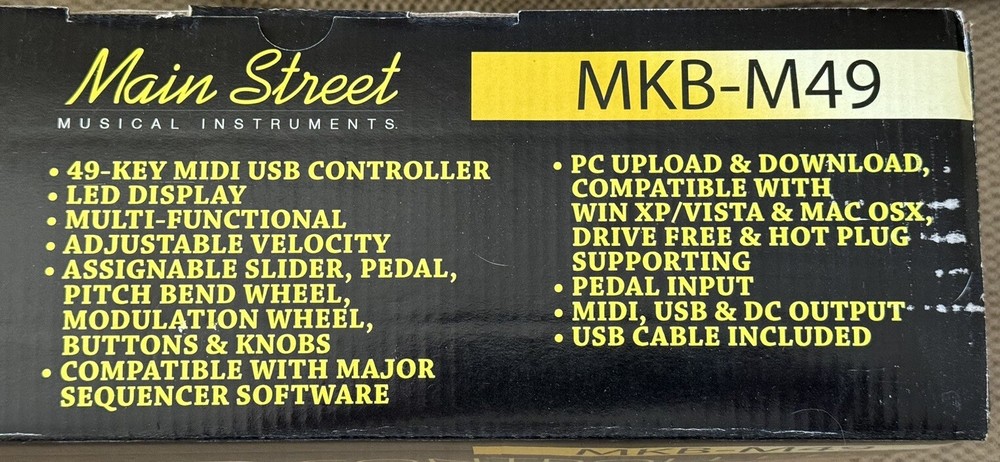 Main Street 49 Key MIDI USB Controller MKB-M49