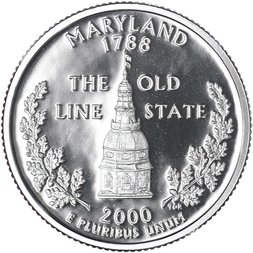 2000 S State Quarter Maryland Gem DCam Proof CN-Clad