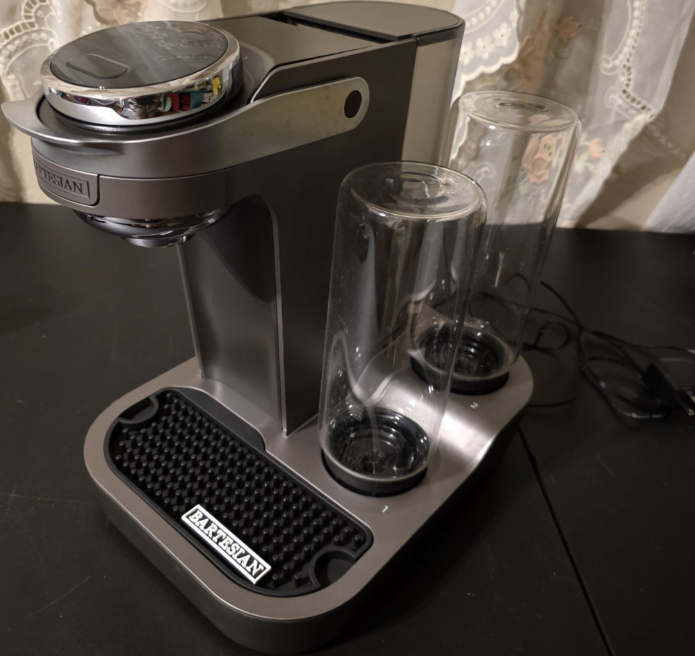 Bartesian Duet 55310 Electric Cocktail Machine Disposable Unit Gray Black Chrome