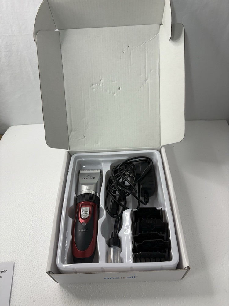 oneisall pet Clippers Cordless Rechargeable Red