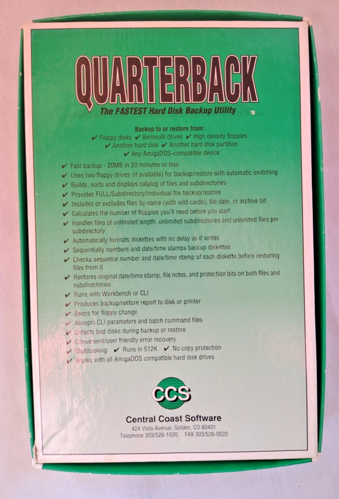 Amiga Quarterback Hard Disc Backup Parts only Untested