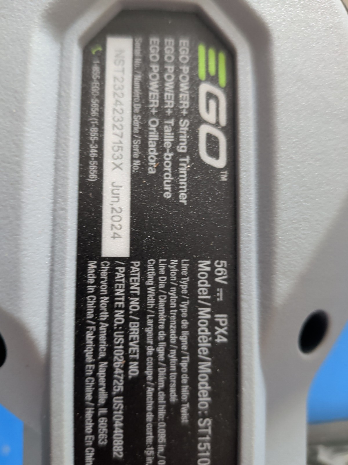 Ego ST1510T 56V Battery String Trimmer TOOL ONLY