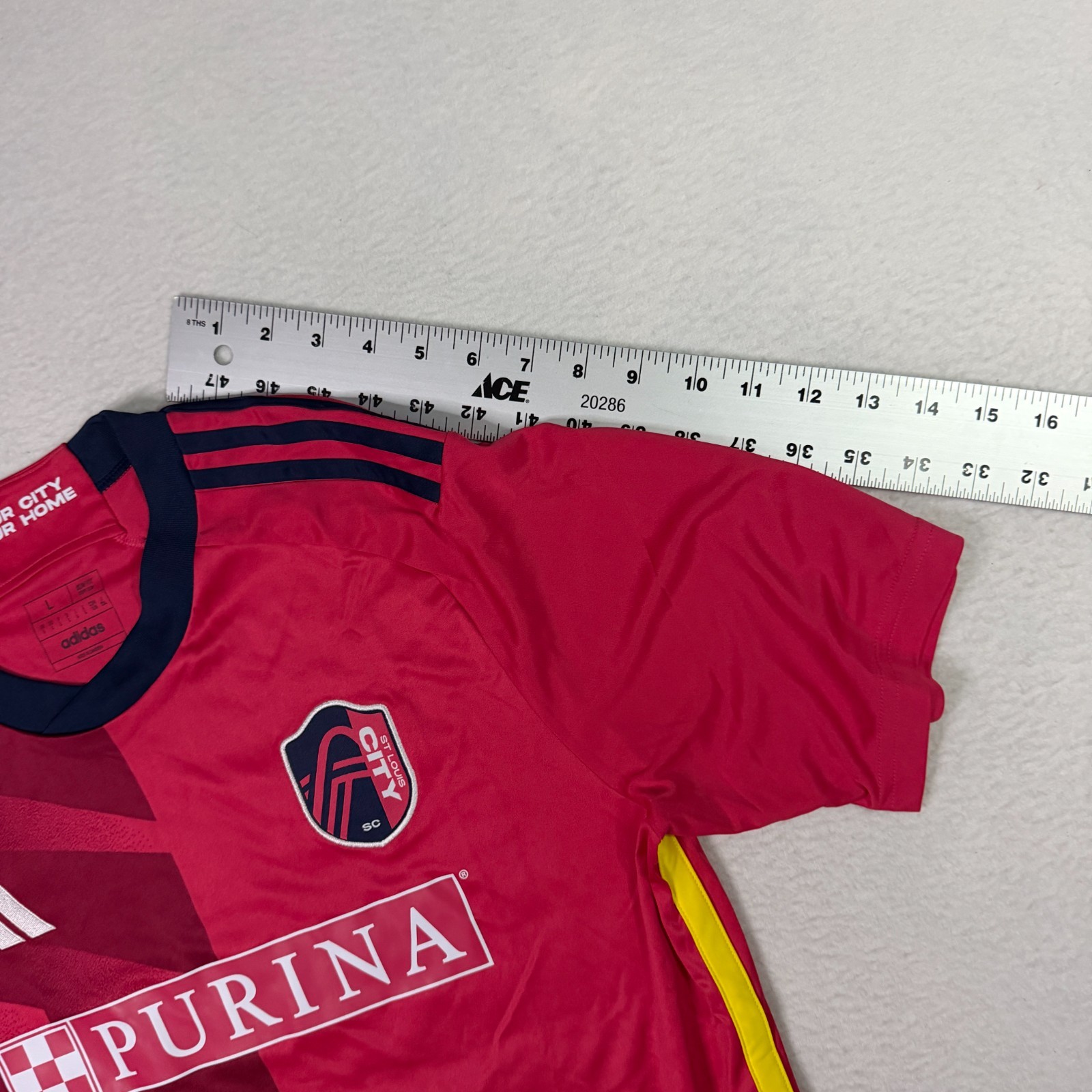 Adidas St. Louis City SC MLS Soccer 23/24 Red Home Kit Jersey Adeniran Men Large