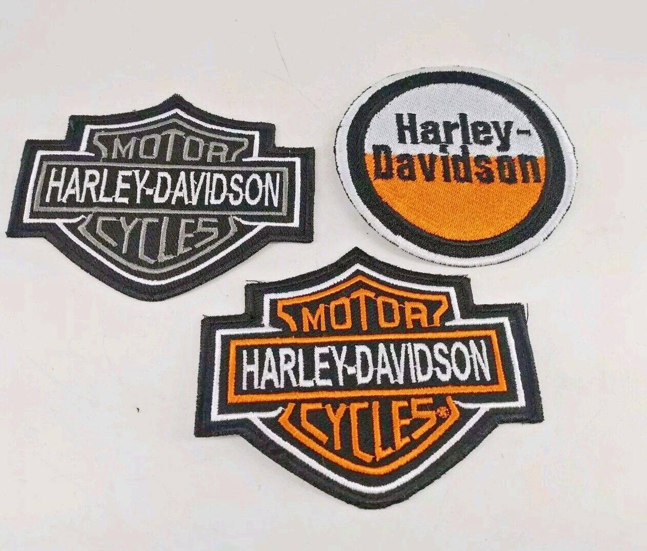 Harley Davidson Embroidered Patches Set Of 3 Sew On Patches NEW