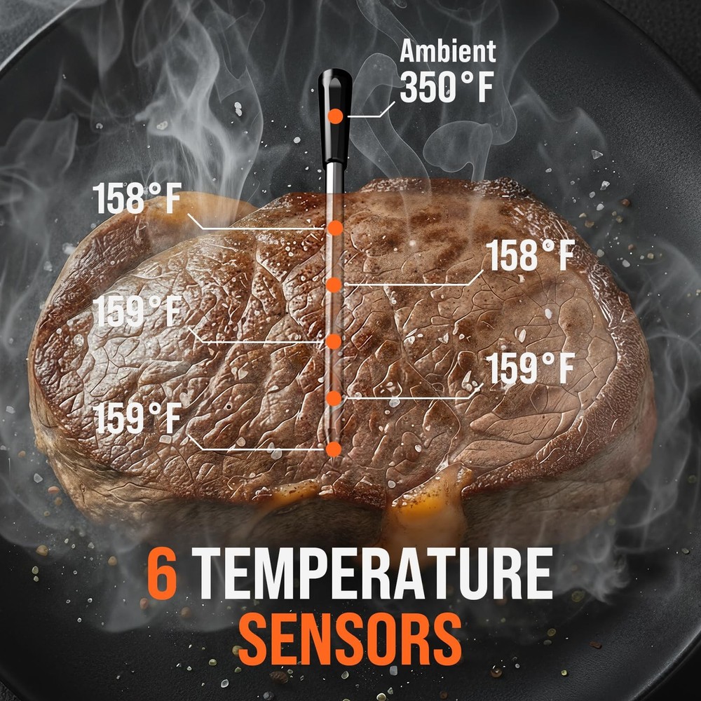 Upgraded Smart Bluetooth Wireless Meat Thermometer with Ultra-Thin Probe