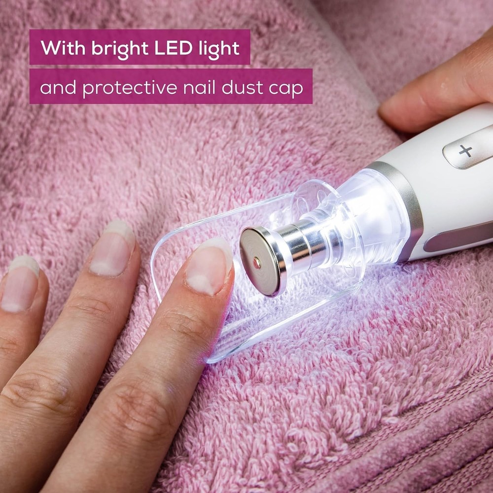 Professional Nail File Machine, LED Light, Storage Case