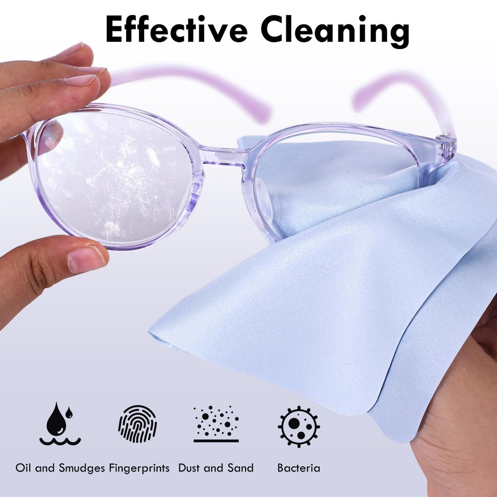 Individually Wrapped Premium Microfiber Glasses Cleaning Cloths,20 Pack,Extra...