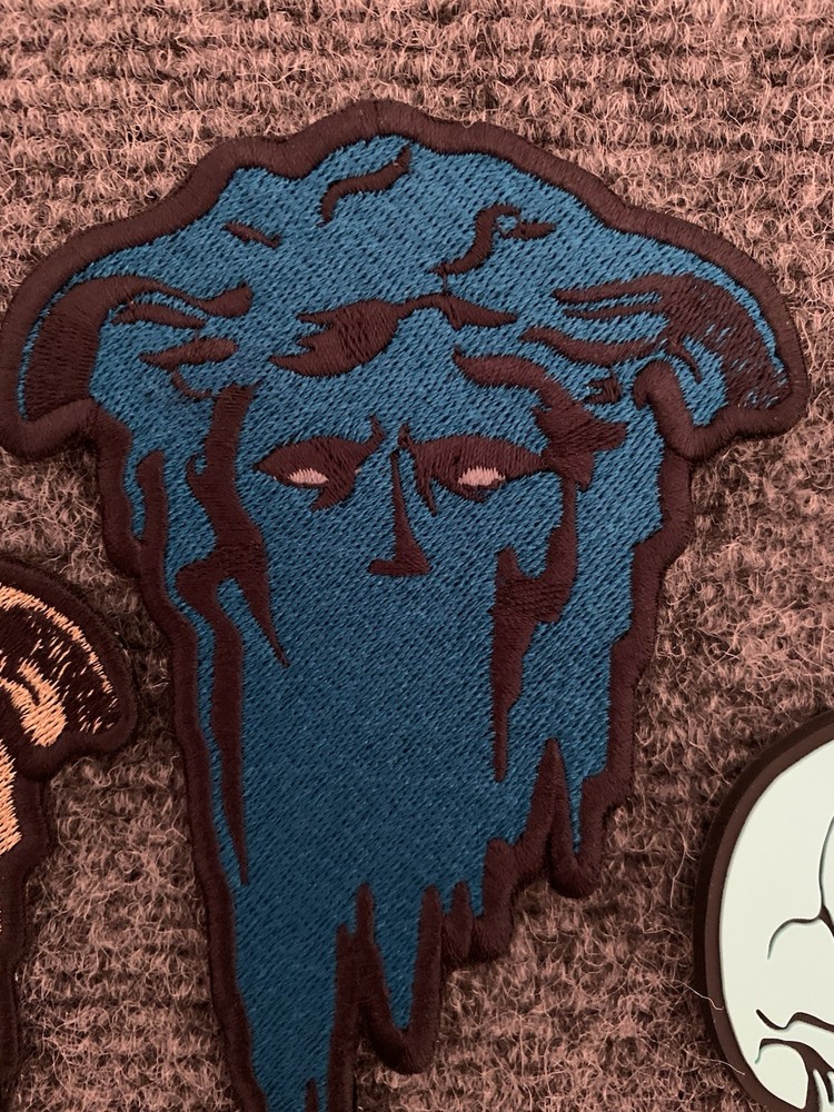 White Phosphor Blue XL Medusa Patch